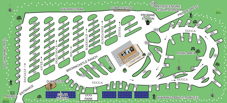 Santa Fe Skies RV Park Map